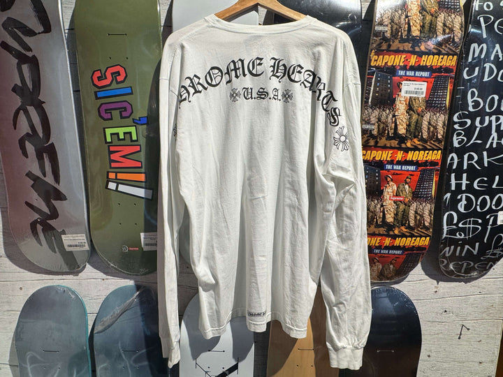 PRE OWNED Chrome Hearts Script Letter Logo Long Sleeve T-Shirt