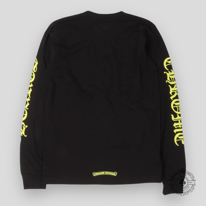 Chrome Hearts Neck Logo Longsleeve in Black/Yellow