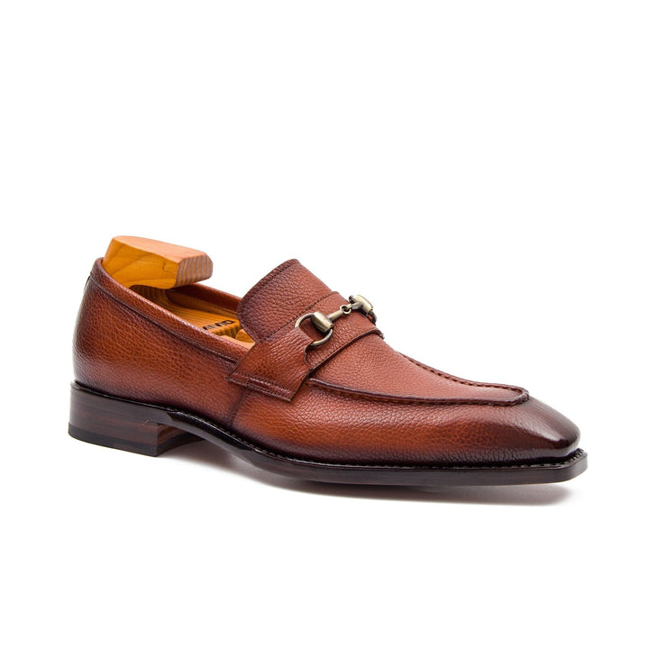 Goodyear Brown leather loafer with horsebit in brown calfskin, showcasing refined craftsmanship and stylish detail.