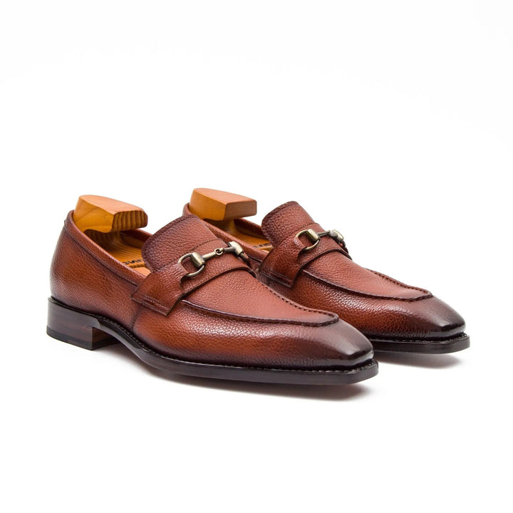 Goodyear Brown leather loafer with horsebit, DV DIVINCH men&