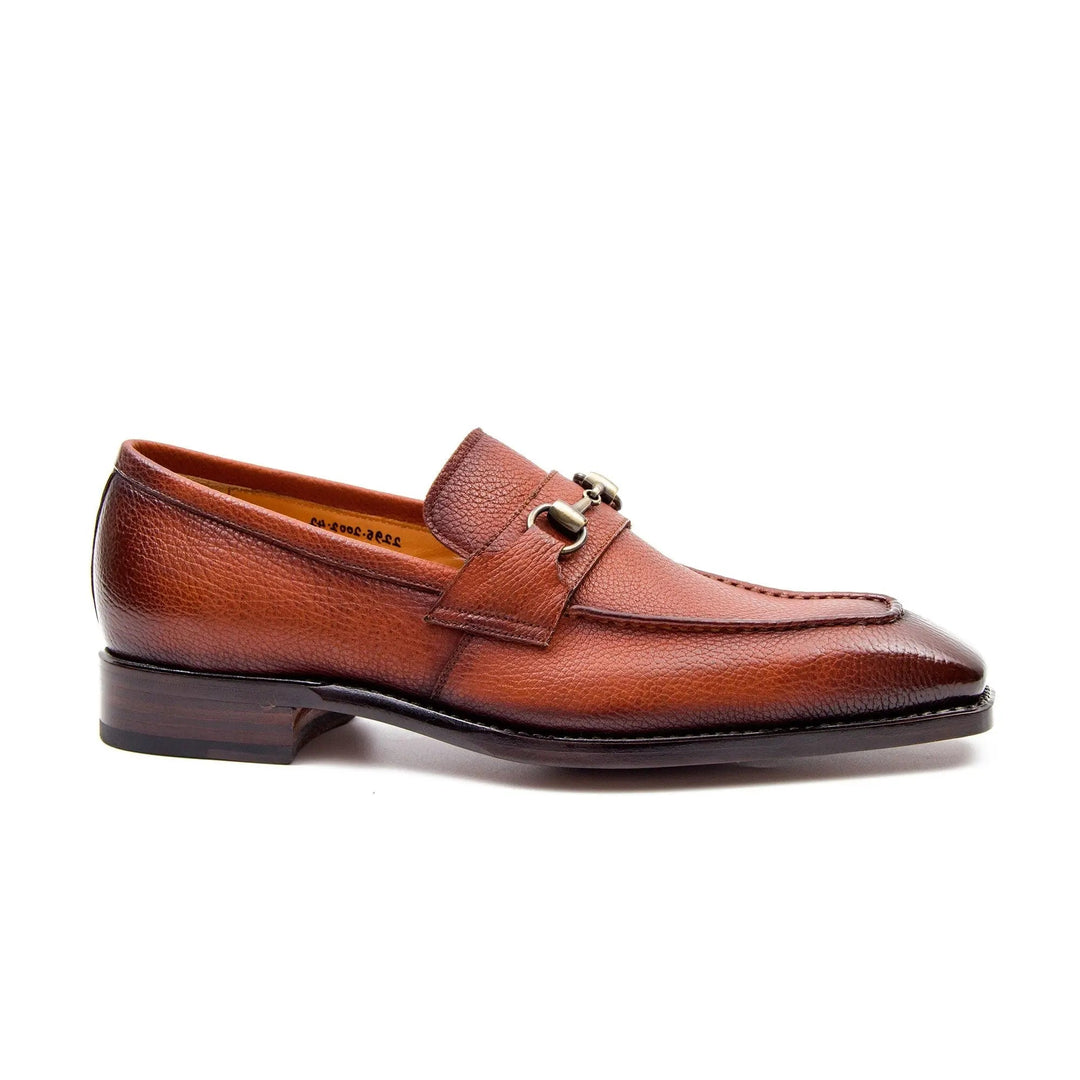 Goodyear Brown leather loafer with horsebit, DV DIVINCH, handcrafted calfskin footwear, side view, sleek design.