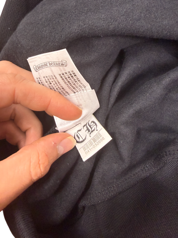 Chrome Hearts Script Zip Up Hoodie Black