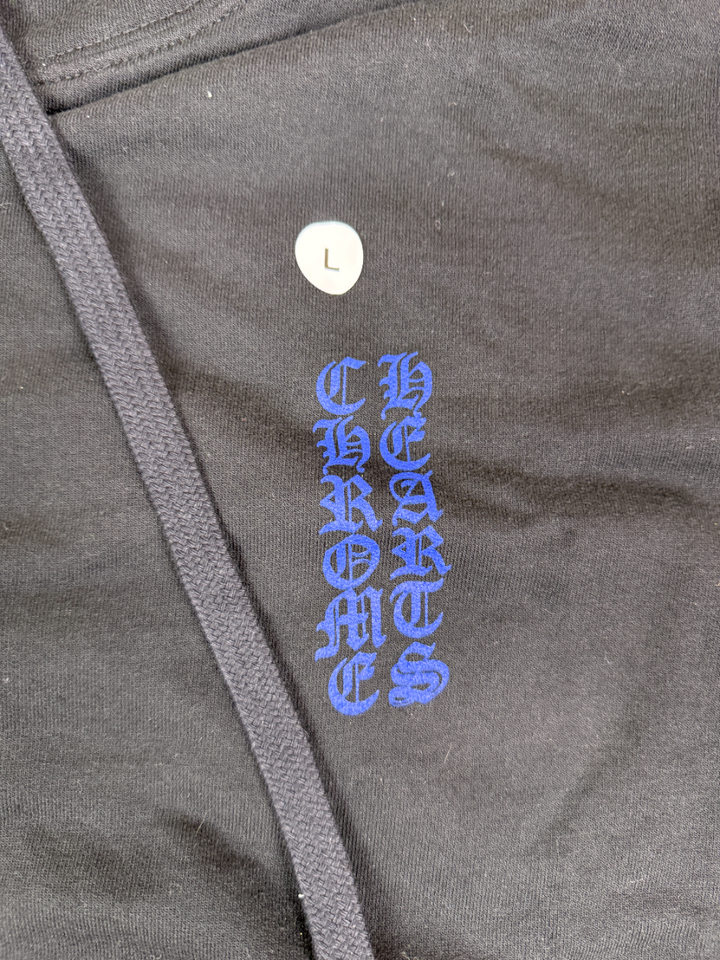 Chrome Hearts Script Thermal Zip Up Hoodie Black / Blue