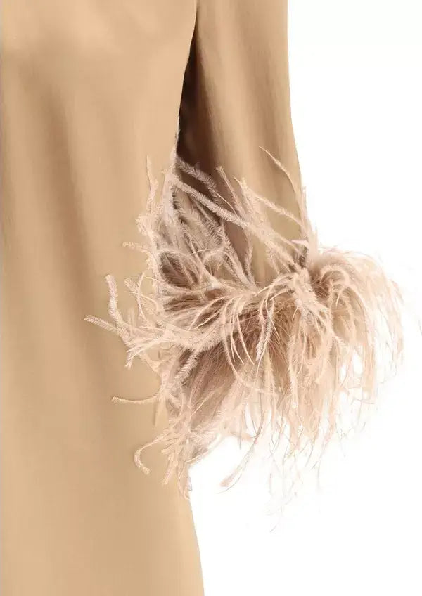 Dolce & Gabbana women's brown FEATHER BLOUSE