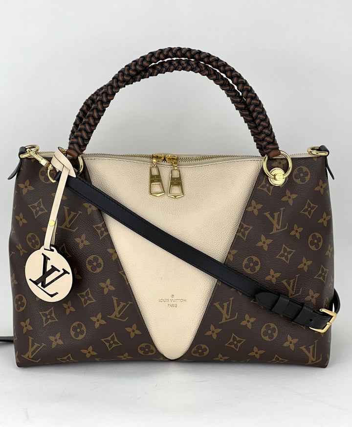 Louis Vuitton Monogram Braided V Tote MM white leather bag – STORE 7994
