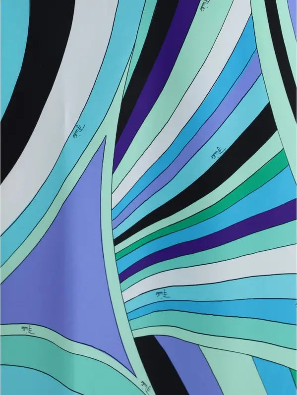 Emilio Pucci Iride print long Dress with cape