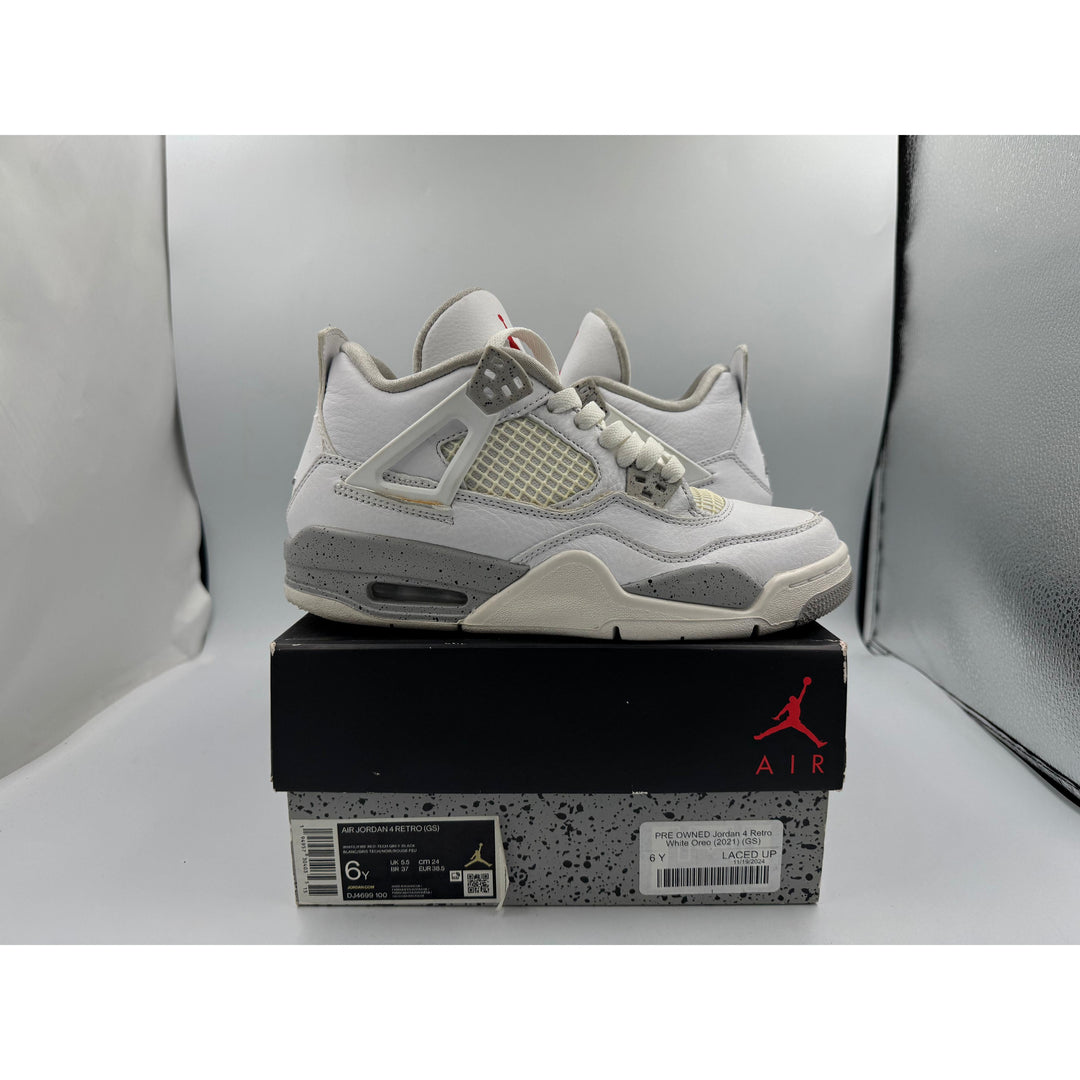 PRE OWNED Jordan 4 Retro White Oreo (2021) (GS)
