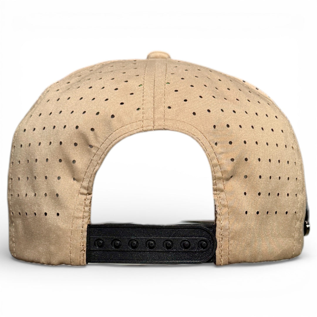 Hunting Birdies Golf Hat | Snapback Cap | Built-in Magnetic Ball Marker Holder + Marker Included | Adjustable Tan &amp; Black