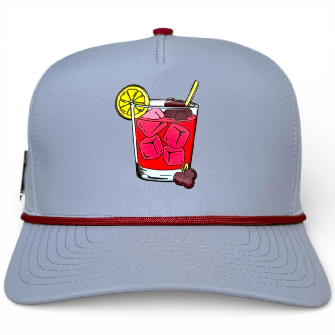 Transfusion Golf Hat | Snapback Cap | Built-in Magnetic Ball Marker Holder + Marker Included | Adjustable Light Gray