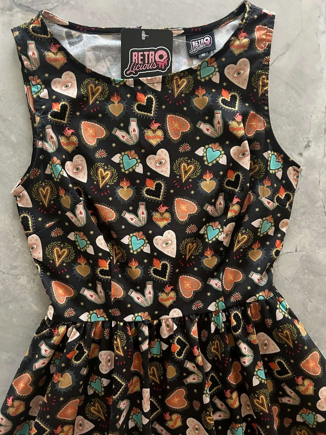 Flaming Hearts Midi Dress