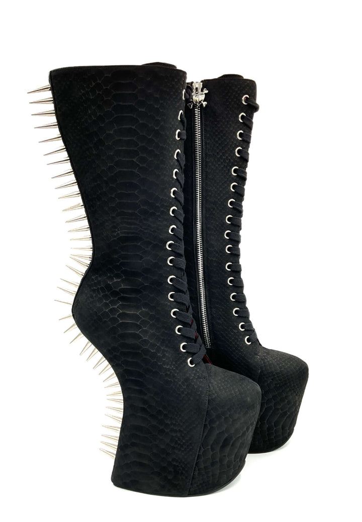 Prehistoric Matte Snake Platform boots