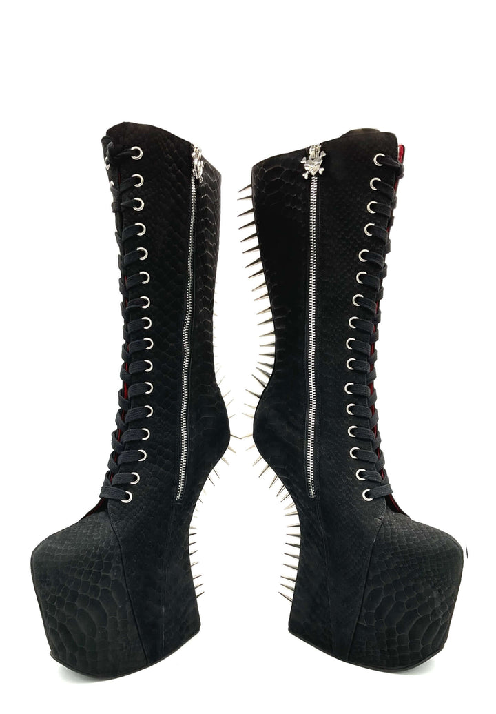 Prehistoric Matte Snake Platform boots