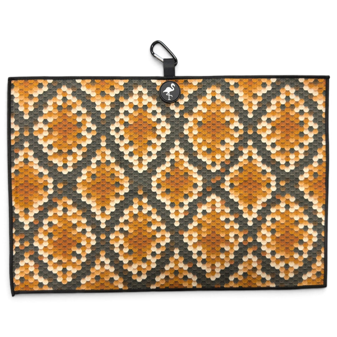 Snake Skin Golf Towel | 24” x 16” Microfiber Towel | Magnetic Clip &amp; Carabiner | Premium Golf Accessory