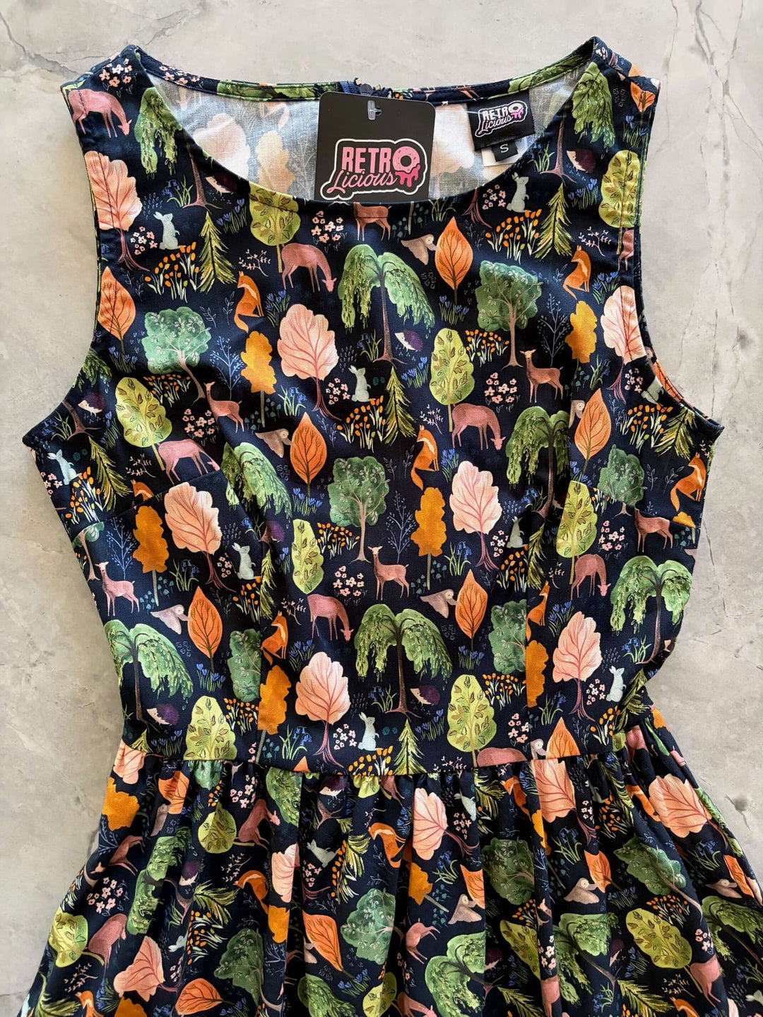 Woodland Midi Dress in Navy