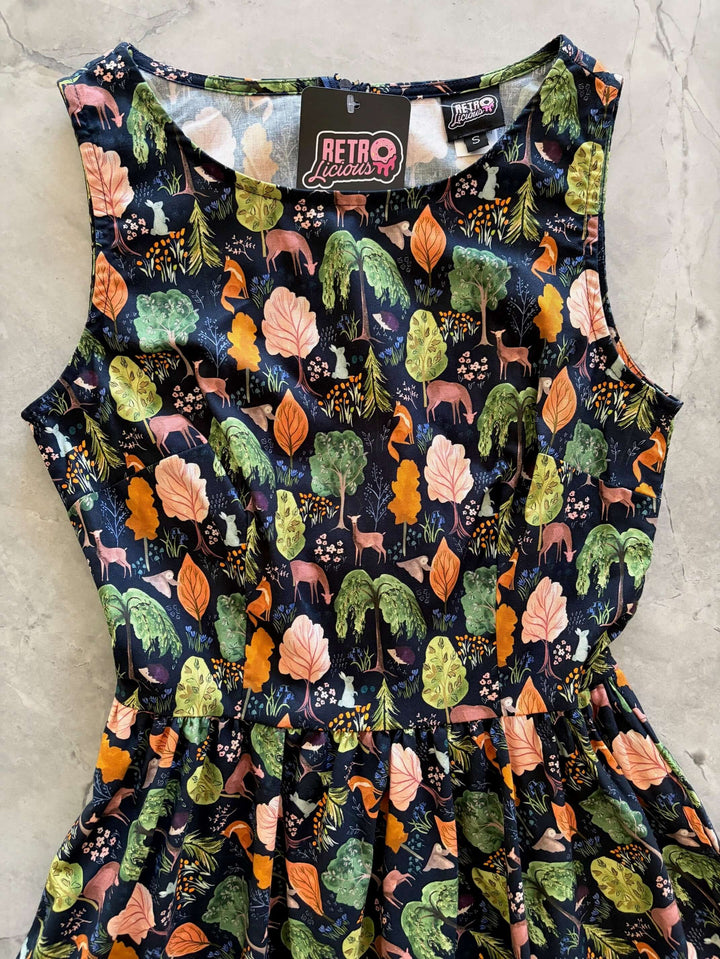 Woodland Midi Dress in Navy