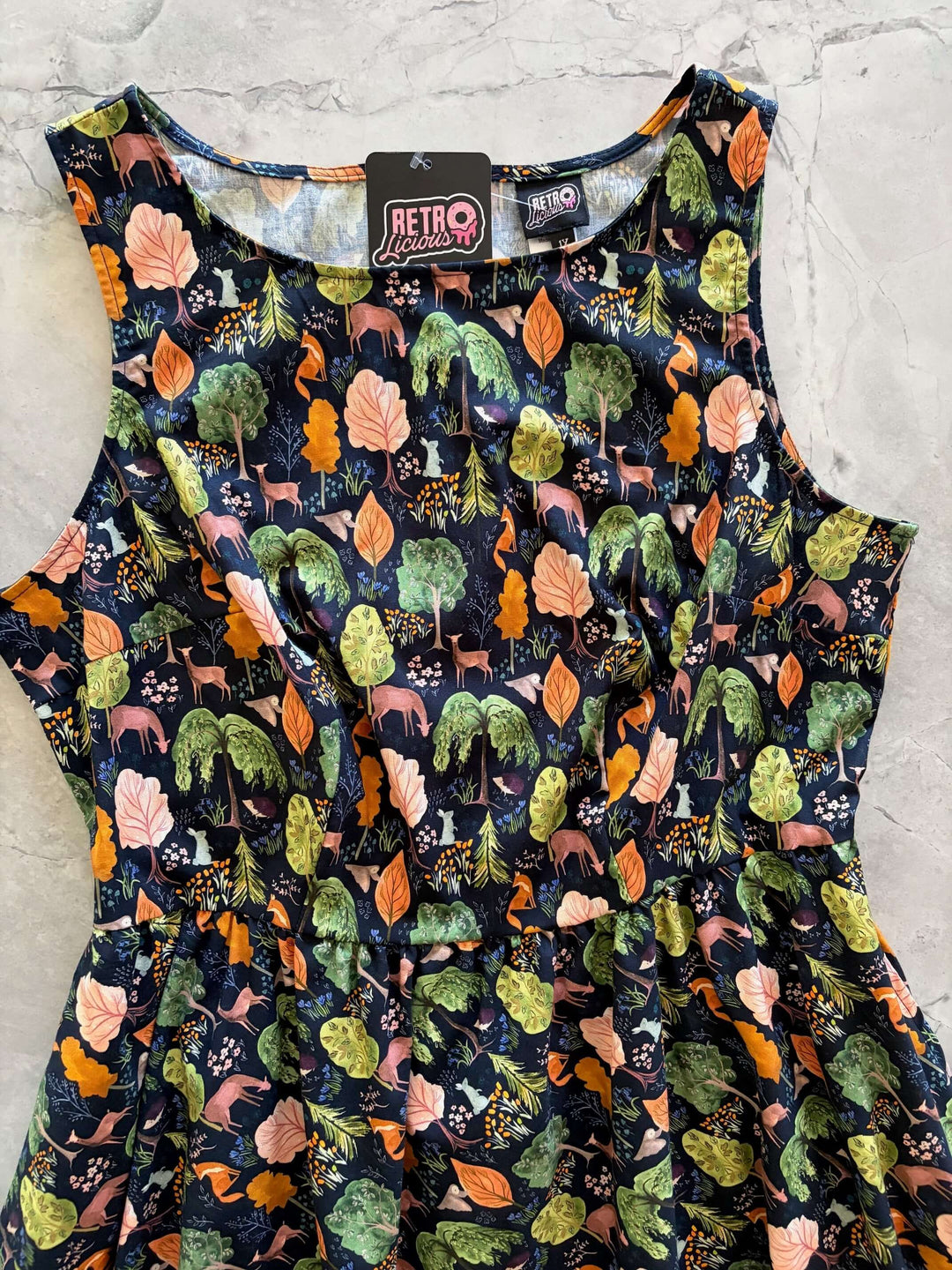 Woodland Vintage Dress in Navy
