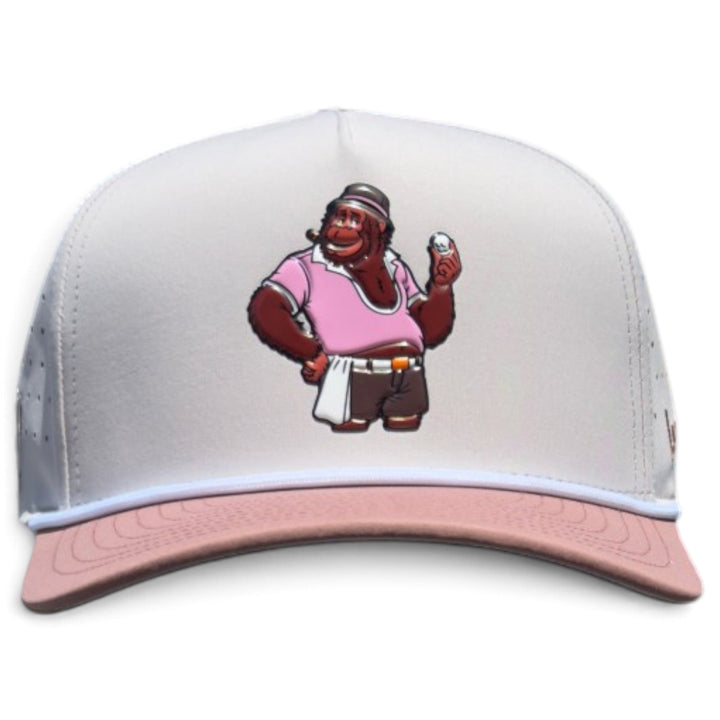 Orangutan Golf Hat | Snapback Cap | Built-in Magnetic Ball Marker Holder + Marker Included | Adjustable Ape Tan