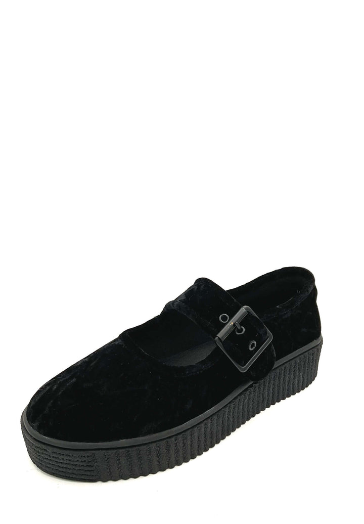 Velvet Crush Maryjane Sneaker - Black