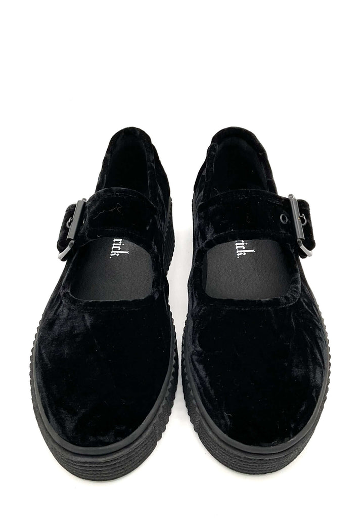 Velvet Crush Maryjane Sneaker - Black