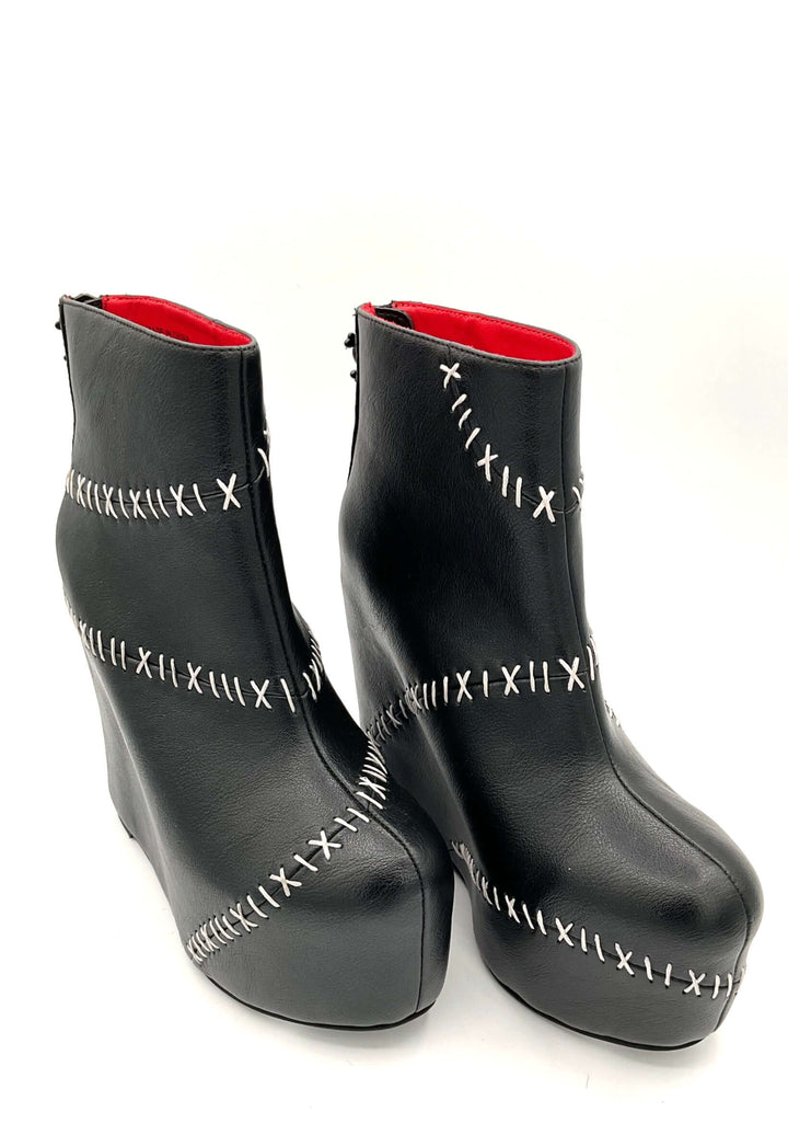Stitches Contrast Wedge Boot