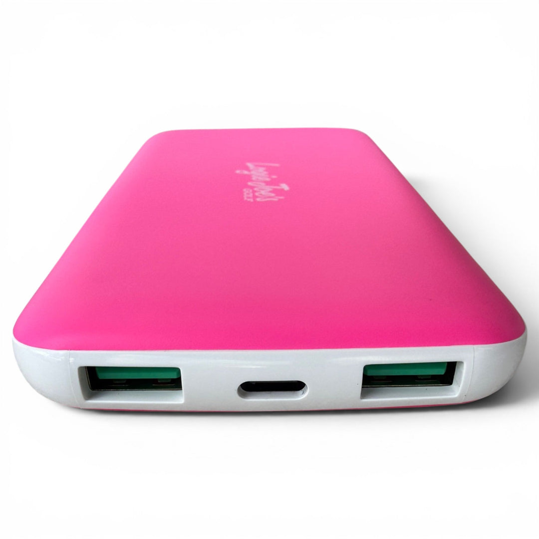 Fast Charge Power Bank | 10,000mAh Portable Charger | Slim USB-C Battery Pack for iPhone &amp; Android | Travel &amp; Golf Ready | Neon Pink