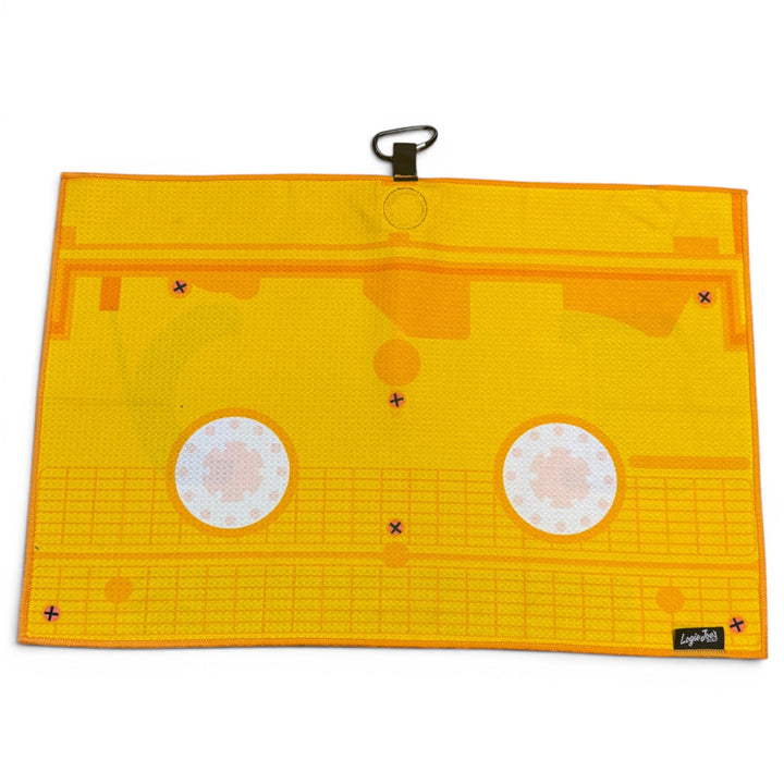 Block Party Golf Towel | 24” x 16” Microfiber Towel | Magnetic Clip &amp; Carabiner | Premium Golf Accessory