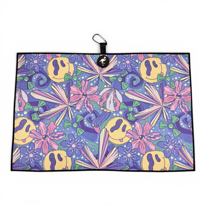 Purple Haze Golf Towel | Premium Double-Sided Microfiber | Heavy-Duty Magnetic Towel with Carabiner Clip | 24 x 16 in