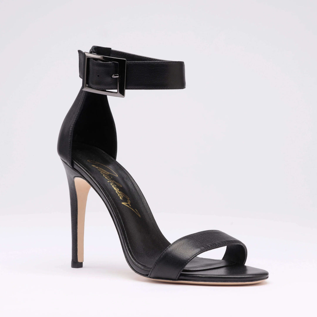 Michaela V Chapman Black Leather Heels