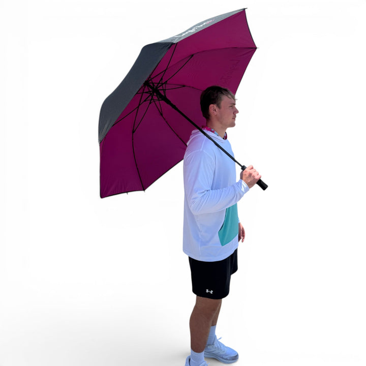 60" Golf Umbrella | Oversized Black &amp; Pink Golf Umbrella