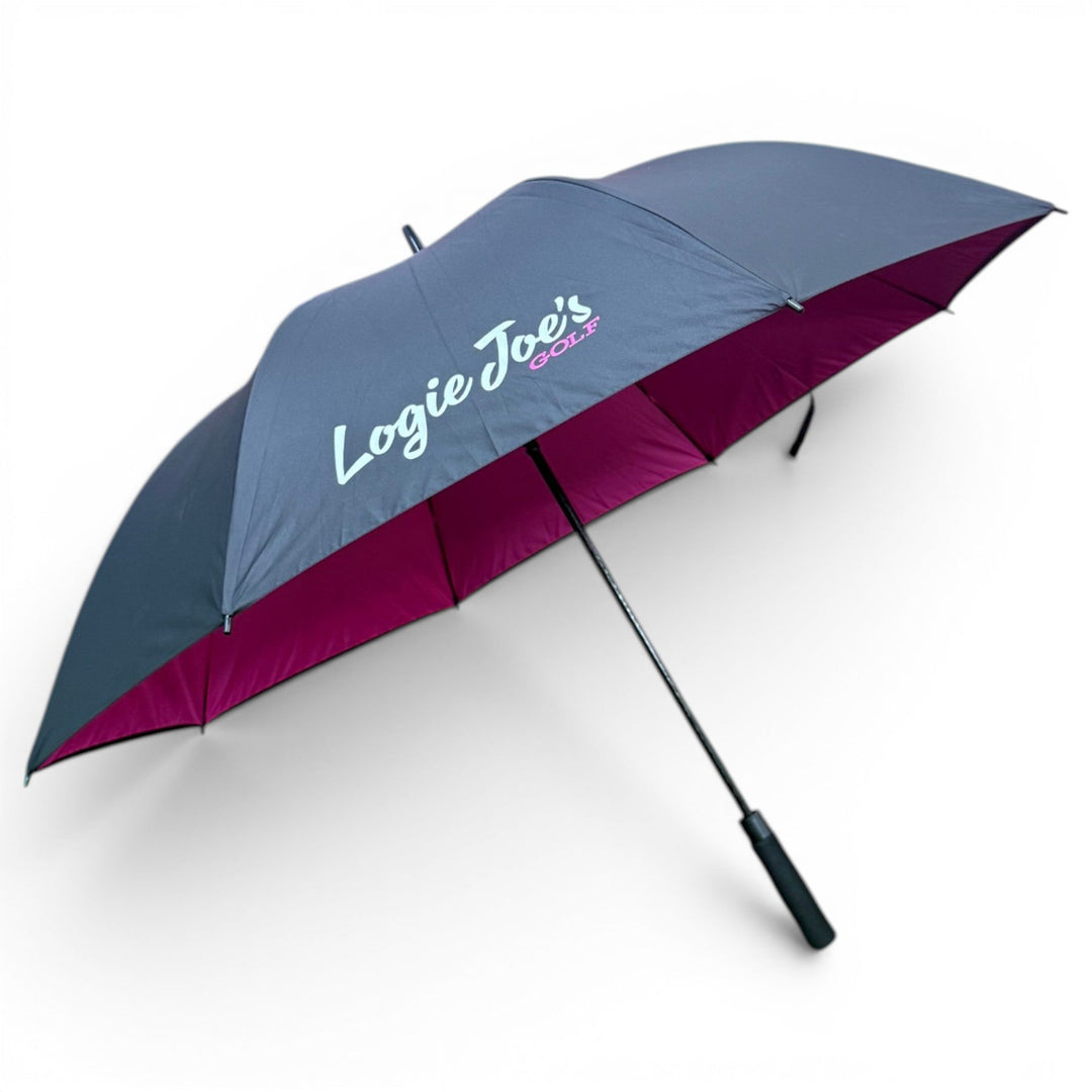 60" Golf Umbrella | Oversized Black &amp; Pink Golf Umbrella