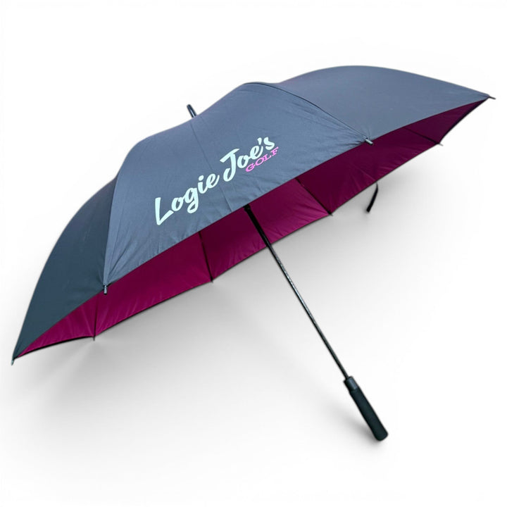 60" Golf Umbrella | Oversized Black &amp; Pink Golf Umbrella