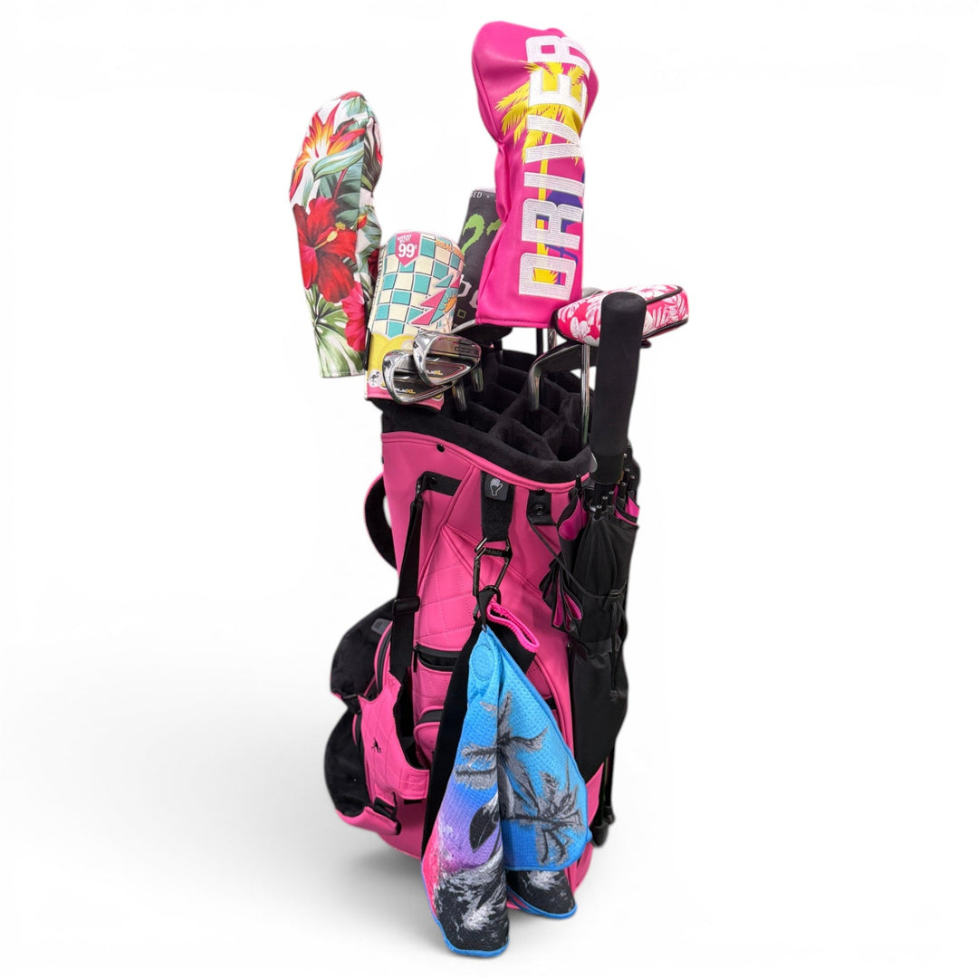 60" Golf Umbrella | Oversized Black &amp; Pink Golf Umbrella