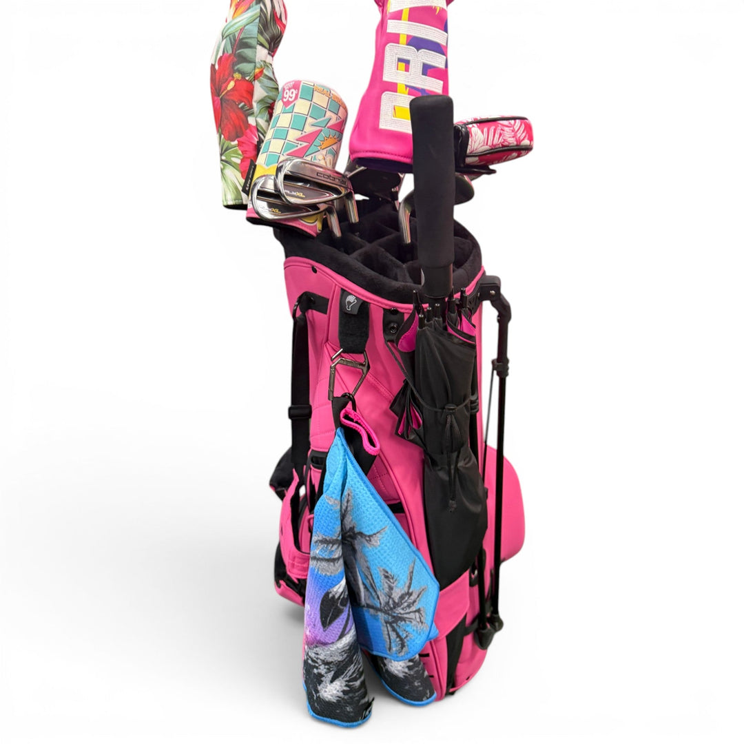 60" Golf Umbrella | Oversized Black &amp; Pink Golf Umbrella