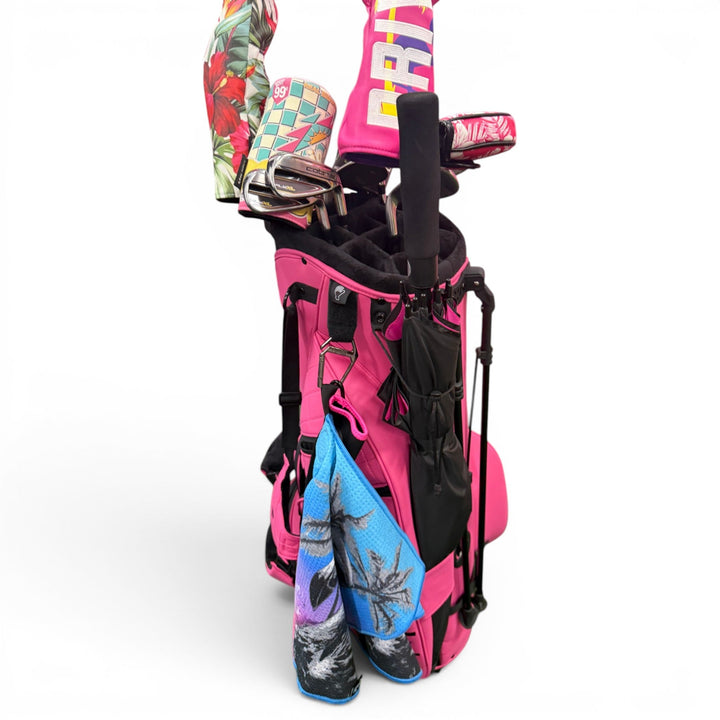 60" Golf Umbrella | Oversized Black &amp; Pink Golf Umbrella