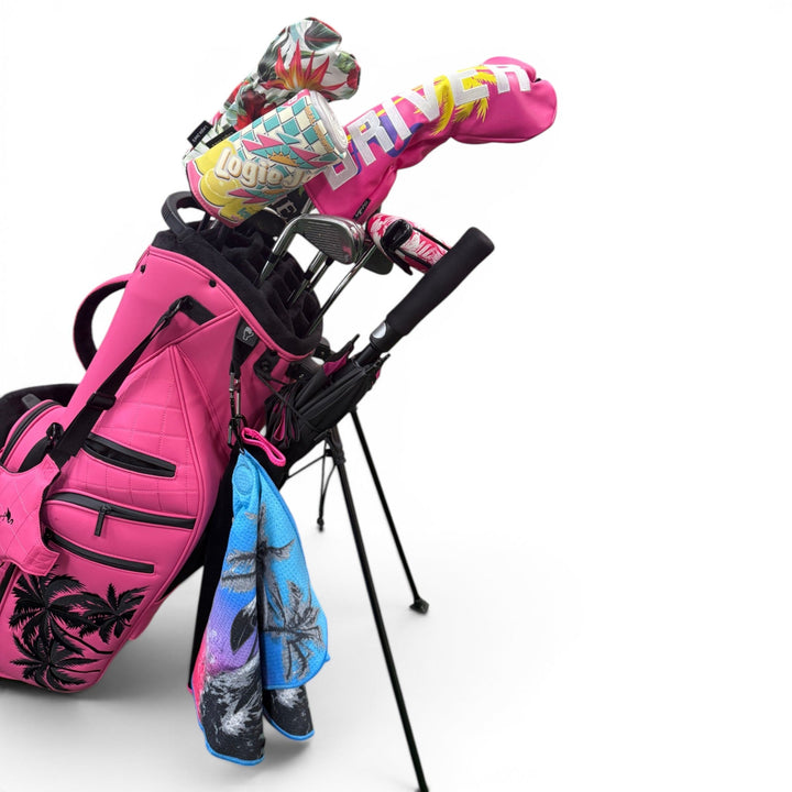 60" Golf Umbrella | Oversized Black &amp; Pink Golf Umbrella