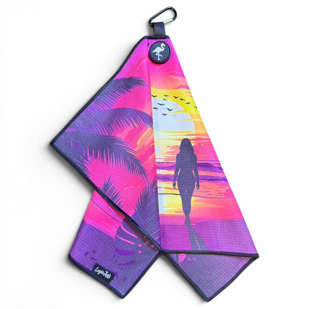 Endless Summer Golf Towel | 24” x 16” Microfiber Towel | Magnetic Clip &amp; Carabiner | Premium Golf Accessory