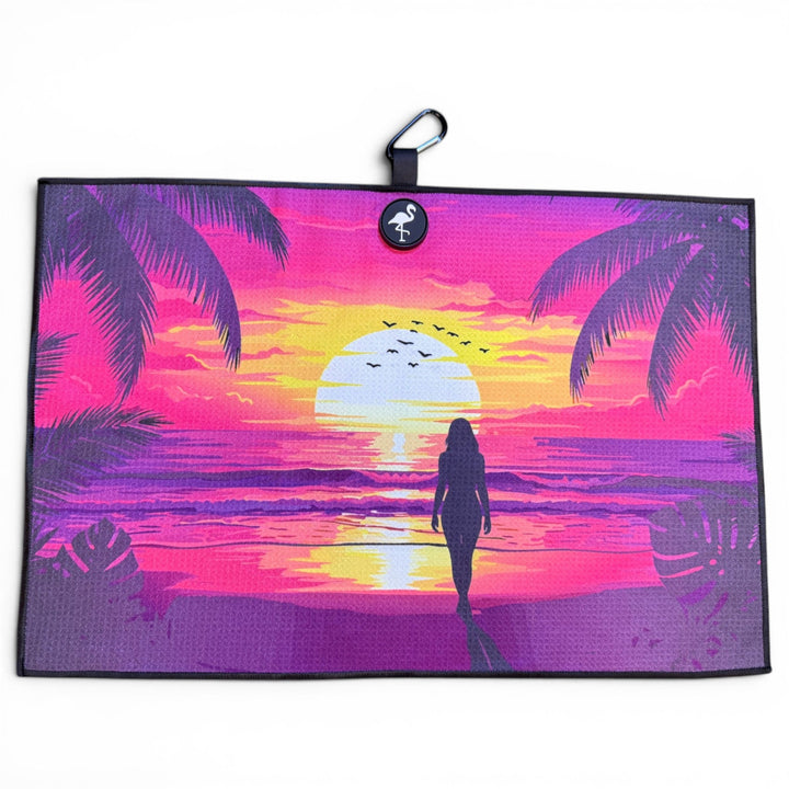 Endless Summer Golf Towel | 24” x 16” Microfiber Towel | Magnetic Clip &amp; Carabiner | Premium Golf Accessory