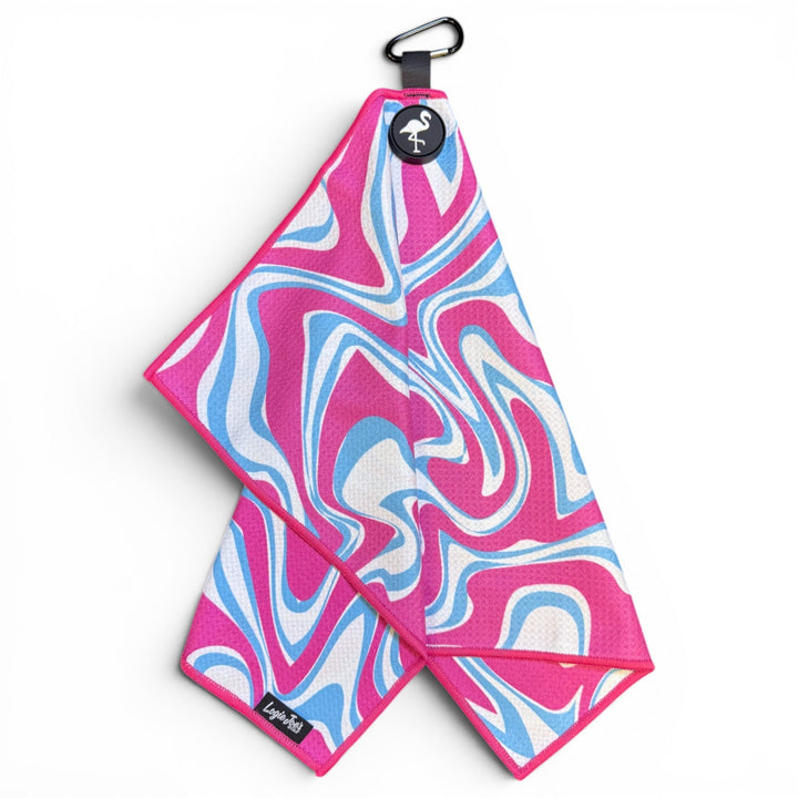 Psychedelic Splash Golf Towel | 24” x 16” Microfiber Towel | Magnetic Clip &amp; Carabiner | Premium Golf Accessory