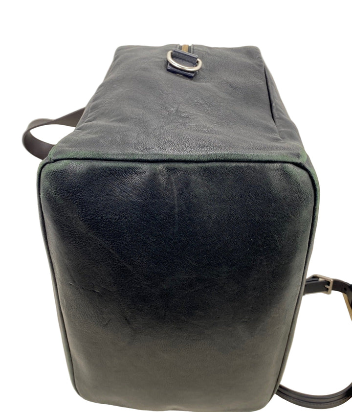 Celine Black Leather Handle Bag Vintage Briefcase messenger Bag