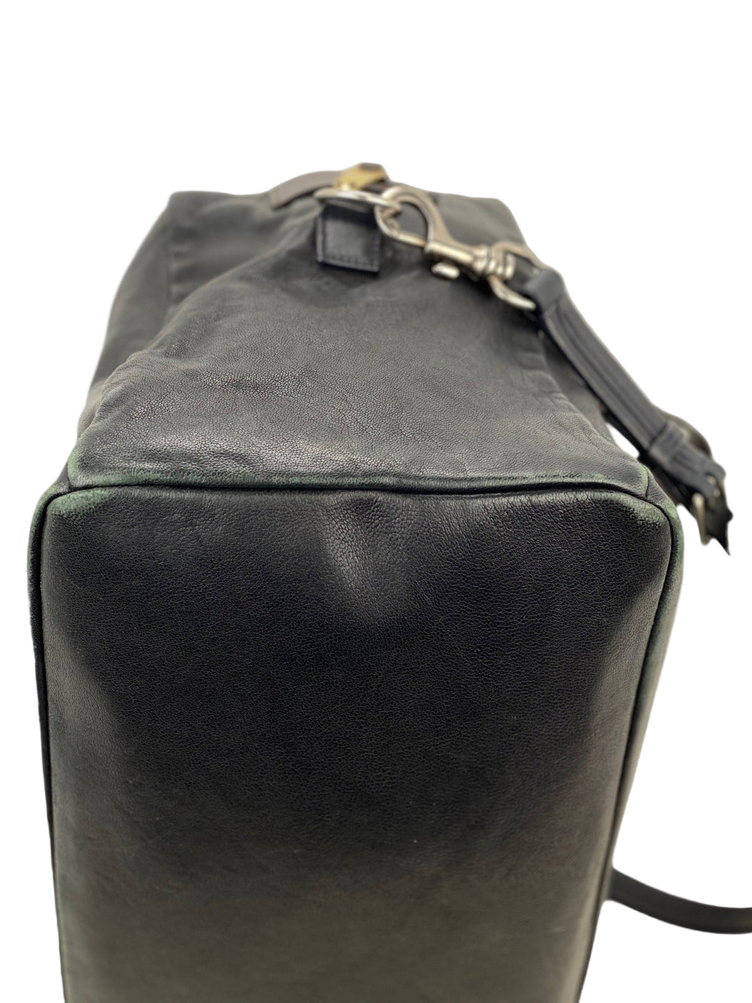 Celine Black Leather Handle Bag Vintage Briefcase messenger Bag