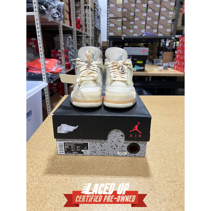 PRE OWNED Air Jordan Retro 4 Off White "Sail" (Women)