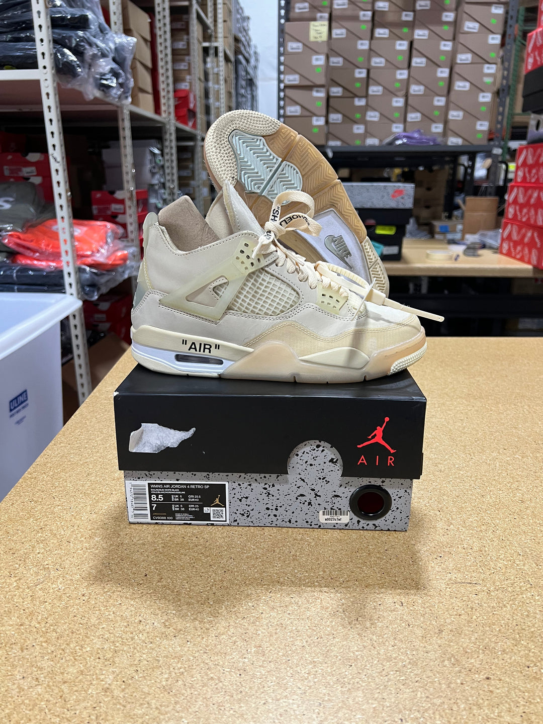 PRE OWNED Air Jordan Retro 4 Off White "Sail" (Women)