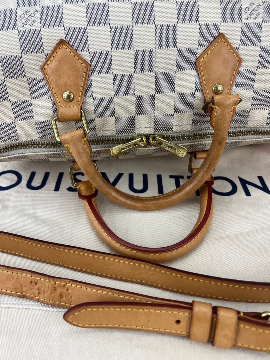 Louis Vuitton Speedy Bandoulière 30 Damier Azur preowned handbag – STORE 7994
