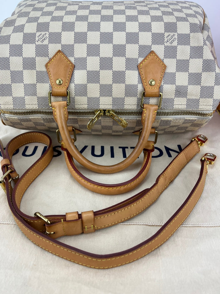 Louis Vuitton Speedy Bandoulière 30 Damier Azur preowned handbag – STORE 7994