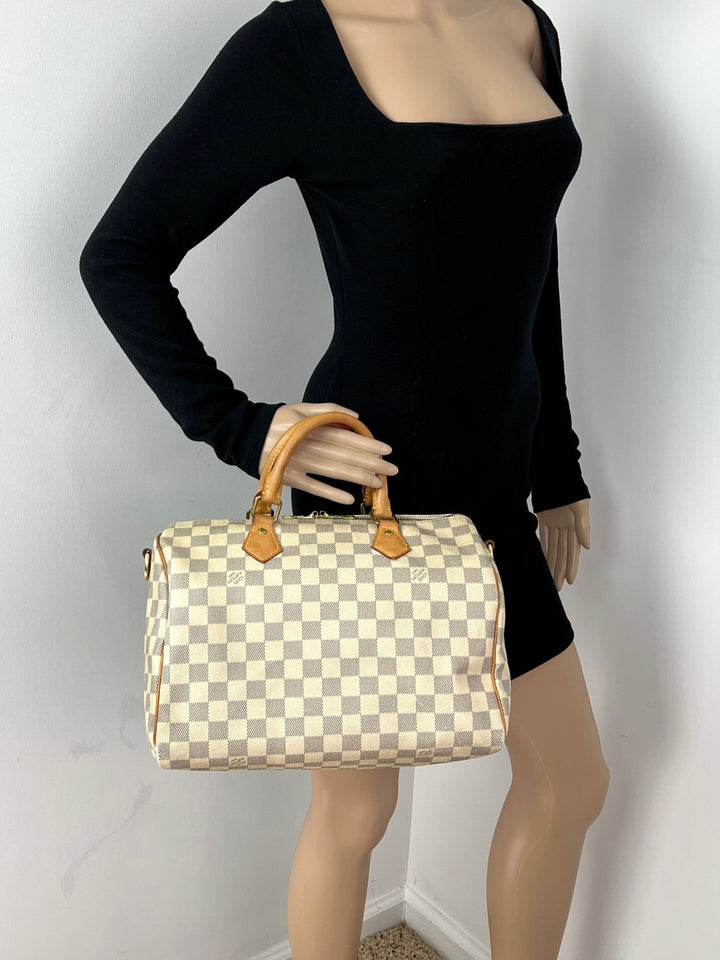 Louis Vuitton Speedy Bandoulière 30 Damier Azur preowned handbag – STORE 7994