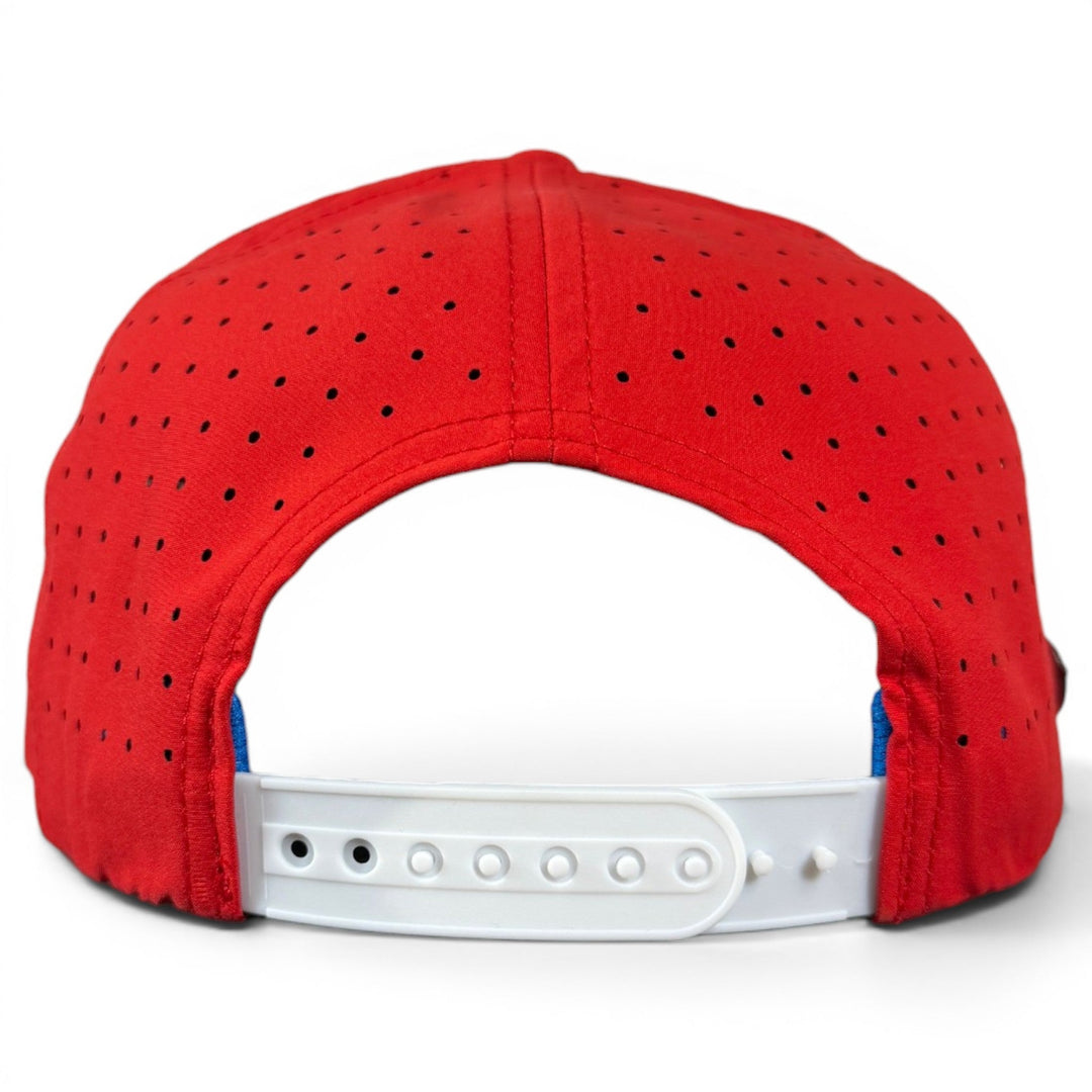 Red, White &amp; View Golf Hat | Snapback Cap | Built-in Magnetic Ball Marker Holder + Marker Included | Adjustable USA Shades