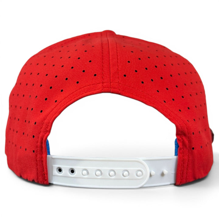 Red, White &amp; View Golf Hat | Snapback Cap | Built-in Magnetic Ball Marker Holder + Marker Included | Adjustable USA Shades
