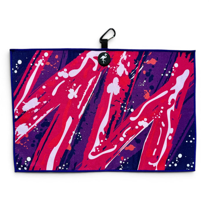 Galaxy Drip Golf Towel | 24” x 16” Microfiber Towel | Magnetic Clip &amp; Carabiner | Premium Golf Accessory