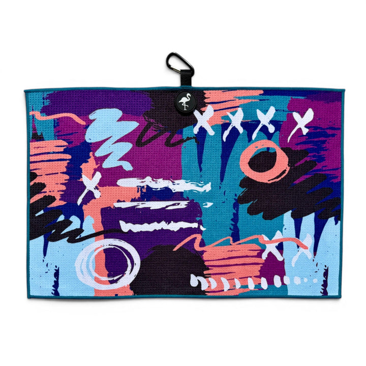 Midnight Mayhem Golf Towel | 24” x 16” Microfiber Towel | Magnetic Clip &amp; Carabiner | Premium Golf Accessory