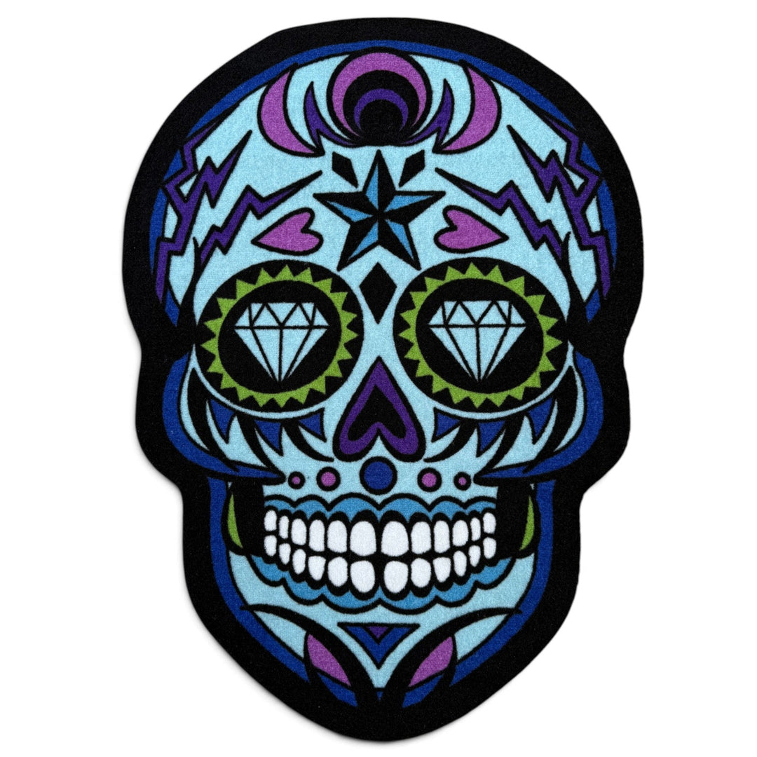 Blue Sugar Skull | Golf Shop Mat Rug | Golf Accessory